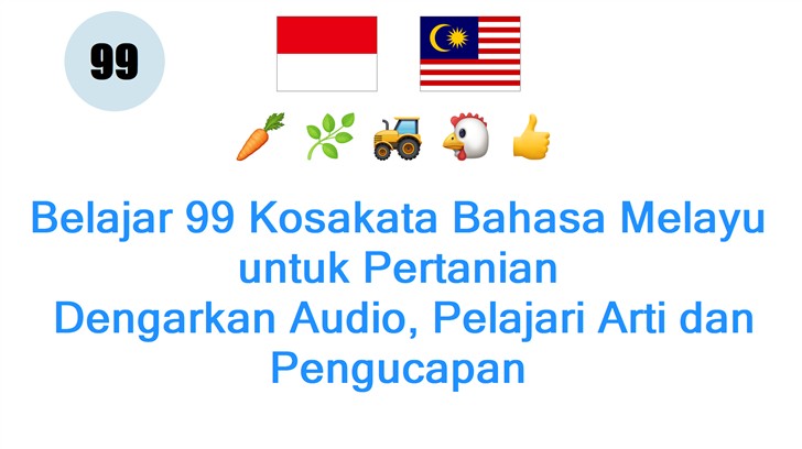 Belajar 99 Kosakata Bahasa Melayu untuk Pertanian: Dengarkan Audio, Pelajari Arti dan Pengucapan